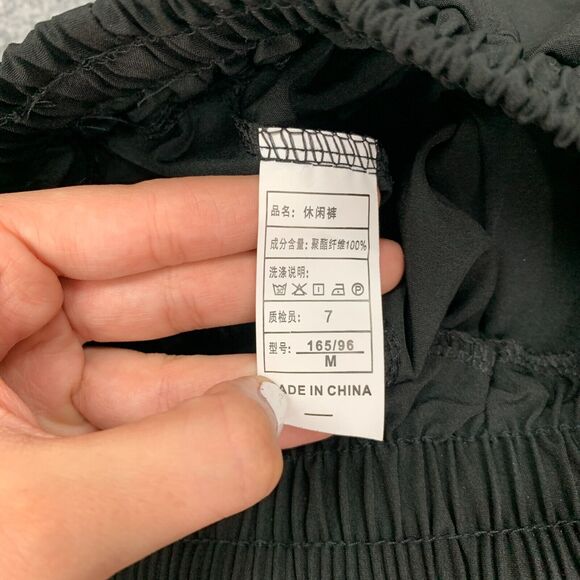 Chase New Design Pant Women M Medium Black Drawstring Straight Leg Loose Fit - Picture 6 of 10